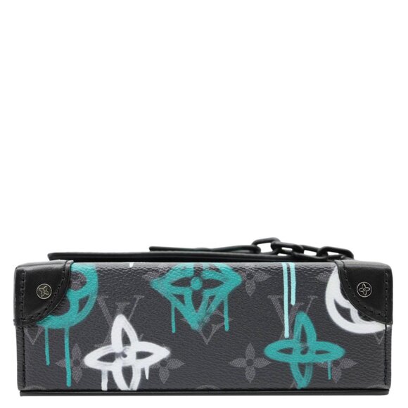 Louis Vuitton  Graffiti LV Steamer Monogram Eclipse Canvas Crossbody Bag Grey - Picture 11 of 13